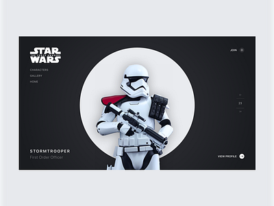 Daily UI #003— Stormtrooper Landing Page 003 daily ui landing page login profile shot star wars stormrooper web website