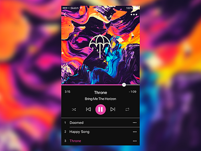 Daily UI #009 — Music Player 009 band daily ui ios iphone mobile mp3 music music player songs