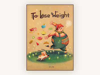 to lose weight design illustration 设计