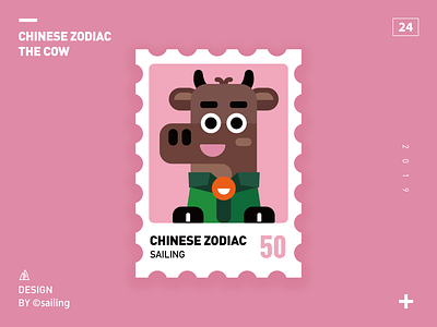 Chinese zodiac-cow app design illustration