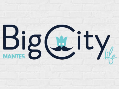 Big City Life Logo big blue brand city flower life logo moustache nantes pacman typographie