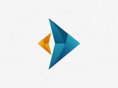 New Arrow for Olybop arrow blue design graphism logo orange origami