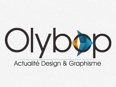 Olybop Logo arrow blue design graphisme logo olybop orange origami