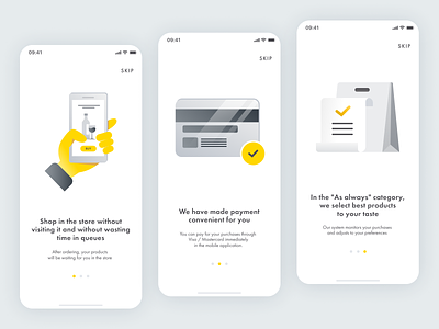 Onboarding for the supermarket application 🛒 2d app buyer design figma flat graphic design illustrations ios list onboarding online store order payment product shopping supermarket tutorial ui vector