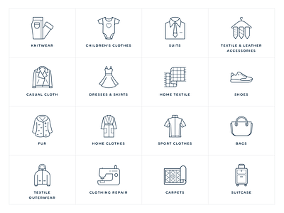 Dry cleaning services icons set👗