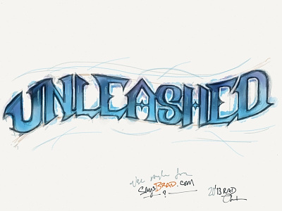 Unleashed on Paper blue design fiftythree lettering logo paper
