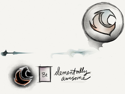 Bt Elementally Awesome bradtastic circle conceptual logo madewithpaper saysbrad