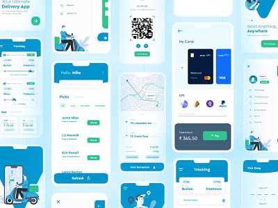 Delivery App UI | Pickdrop app clean delivery app driver app goods delivery interface logistics logistics delivery navigation order package delivey payment app receive send tracking ui uiux ux