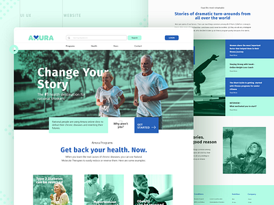 Website redesign - Amura.ai app design diet app fitness health healthcare homepage interface landing page medical minimal nutrition senior care therapy ui ux web design webdesign