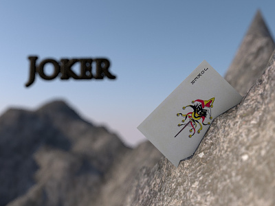 Joker🃏 3d 3d artist 3dsmax c4d card cartoon cinema4d closeup design hill hilltop joker maya mountain physical render playing card render
