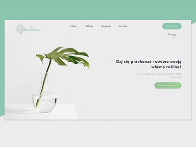 Landing Page Gnatura | Minimalism concept flowers landing minimalism natura page plant shop ui ux
