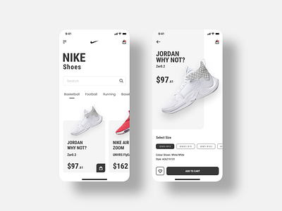 Nike Shoes android app design ios mobile mobile app ui ux