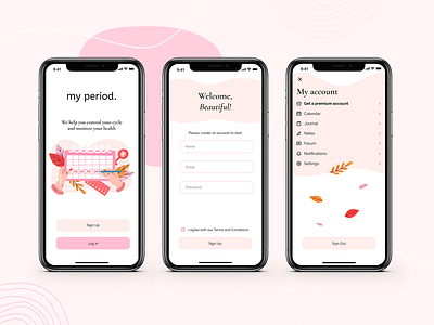 Periods Tracking App UI Concept