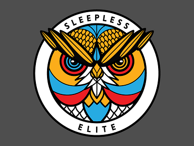 Sleepless Elite illustration owl pin sleepless vector