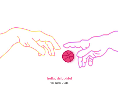 Hello Dribbble, I'm here! debut dribbble graphic design illustration poster
