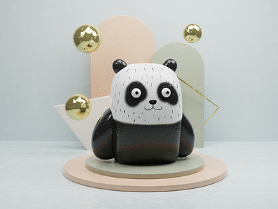 80's Panda 3d blender modelling panda