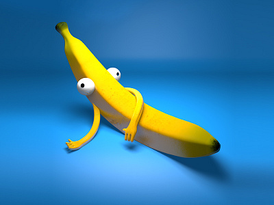 Hey banana 3d 3d illustration banana character design cinema 4d fruit illustration ilustracion yellow