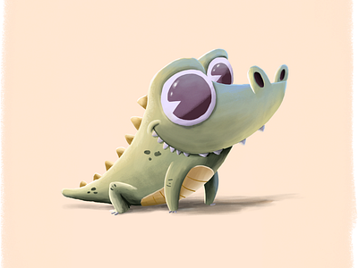 Ñom character design crocodile doodle illustration light and color