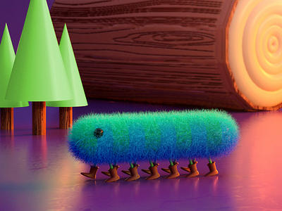 🐛 3d 3d illustration cgi character design cinema 4d illustration woodland woods