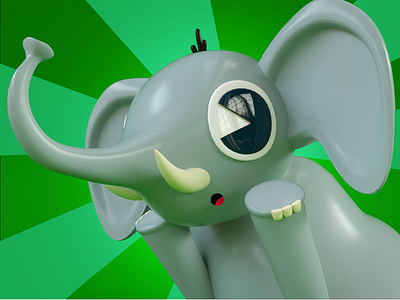 🐘☝🏼 3d illustration character design cinema 4d cute elephant illustration octane