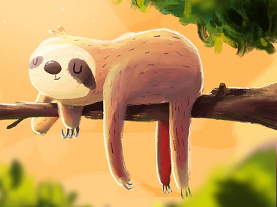 Zzzloth illustration procreate procreate pocket sloth visdev