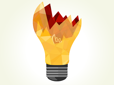 Broken Bulb bulb geometric illustration logo