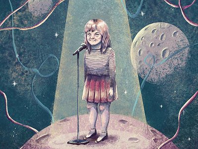 "Brave" for Lenny Letter children illustration drawing editorial illustration illustration moon space