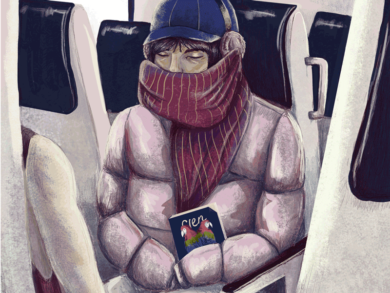 More people watching in the train animation book commuter drawing editorial illustration freelance illustrator gif illustration narrative people photoshop train