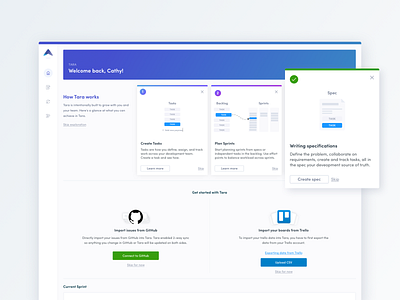 Onboarding Dashboard analytics app call to action clean dashboard empty state github home onboarding platform product management saas trello typography ui ux