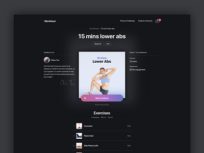 The Spotify of Fitness app dark dark app dark mode dark theme ex exercise fitness spotify typography ui web web app workout