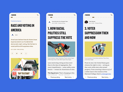 Axios "Hard Truths" america journalism mobile news race storytelling voting