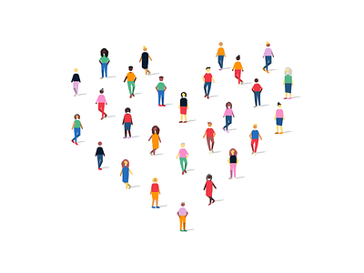 ❤️ crowd diversity heart illustration world
