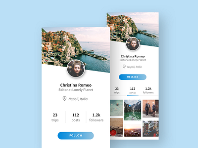 Daily UI #006 - User Profile daily ui lonely planet travel ui user profile ux