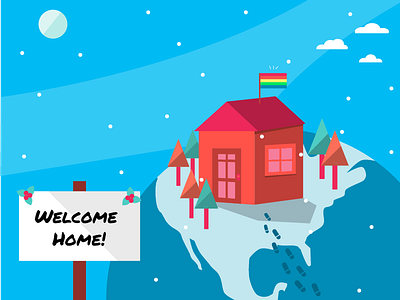AsylumConnect "Welcome Home" Illustration home illustration pride usa welcome