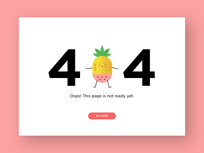 Daily UI #008 - 404 Page 404 daily ui error illustration pineapple ui