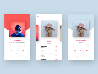 Daily UI #009 - Music Player chance the rapper daily ui lady gaga mobile music music player ui ux