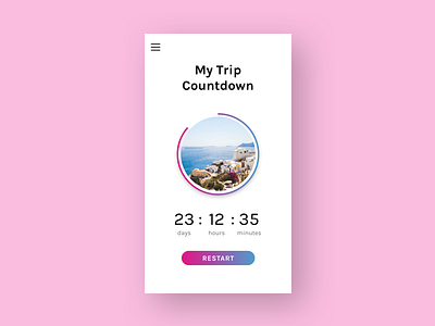 Daily UI #014 - Countdown timer countdown daily ui greece mobile timer trip ui ux vacation