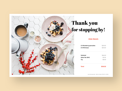Daily UI #017 - Email receipt brunch daily ui email mimosa pancakes receipt ui ux web design