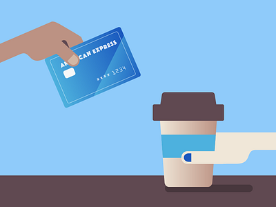 Small Business Illustration american express cafe cashier coffee credit card illustration payment small business