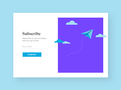 Daily UI #026 - Subscribe clouds illustration paper airplane subscribe