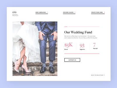 Daily UI #032 - Crowdfunding Campaign bride campaign crowdfunding fundraiser ui wedding