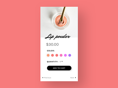 Daily UI #033 - Customize Product (Mobile) custom lip makeup mobile pink powder product shopping ui