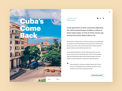 Daily UI #035 - Blog Post blog cuba havana magazine post share travel writing