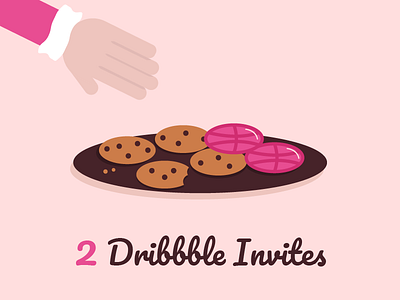 Dribbble Invites cookies designer draft dribbble dribbble invite illustration invitation invite santa