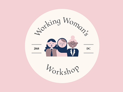 Working Woman's Workshop button logo pin women working