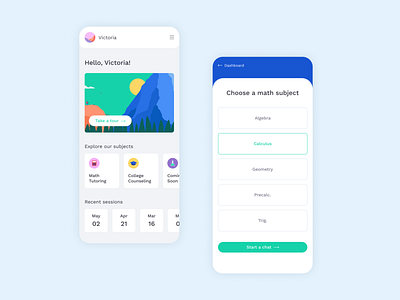 Education Mobile App app college dashboard education mobile tutoring ui