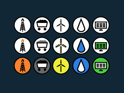 Energy Mix Icons design graphic design icons illustration illustrator