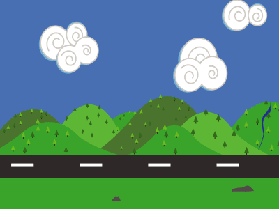 Driving Scene Brake Test aftereffects design gif graphic design illustration illustrator vector