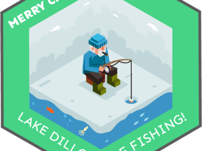Ice Fishing Christmas Card card design graphic design illustration illustrator isometric vector