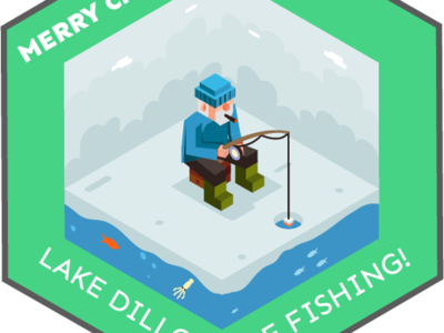 Ice Fishing Christmas Card